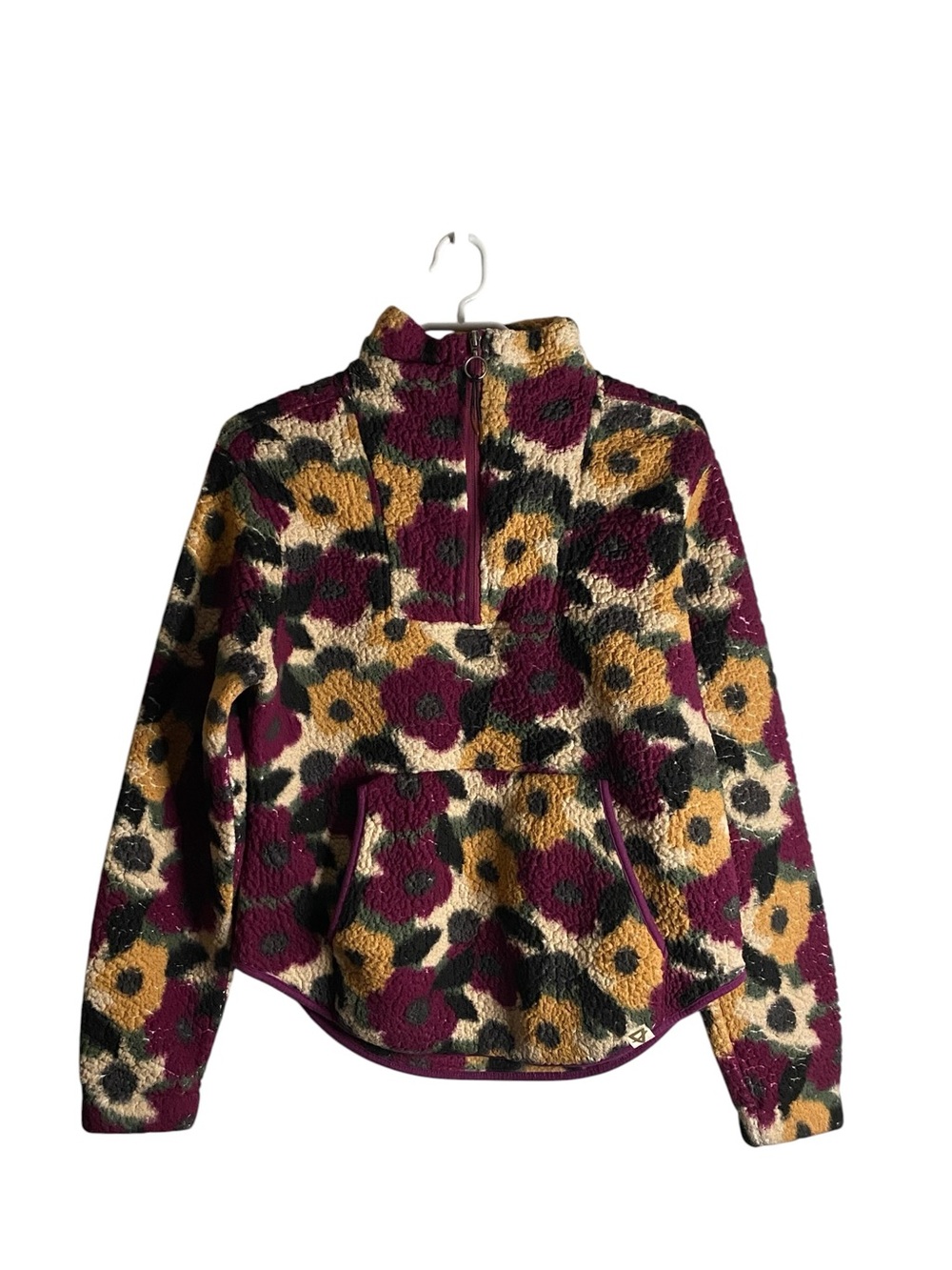 LIV Women's Sherpa Floral Quarter Zip Outdoor Fleece Pullover